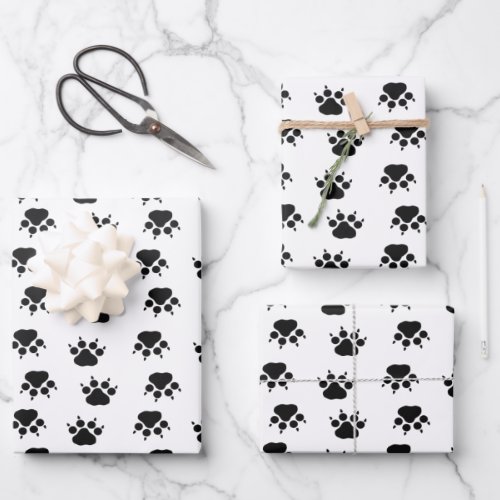 Paw Prints Wrapping Paper Sheets