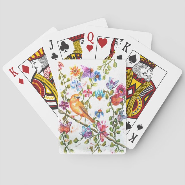 PAW PRINTS YELLOW BIRD PLAYING CARDS (Back)