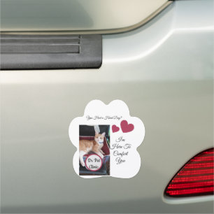 Paw Shape, Cat Photo, Quotes, Heart, Name Car Magnet