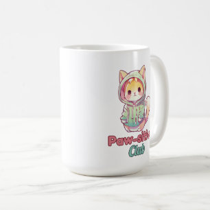 Paw‑sitive Club Cat Design – Cute Animal Lover Coffee Mug
