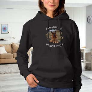 Paw-sitive vibes dog photo black hoodie