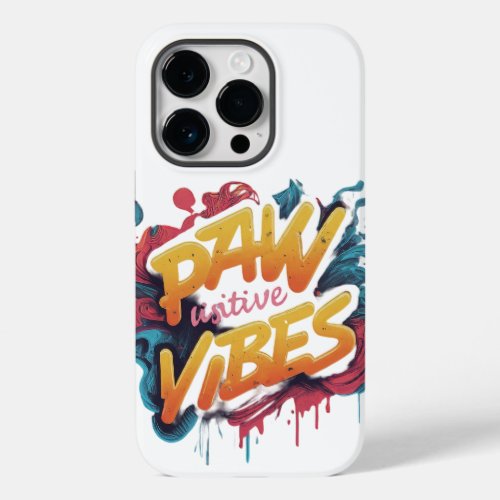 Paw_sitive Vibes in multi color Case_Mate iPhone 14 Pro Case