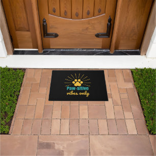 Paw-sitive Vibes Only cat lover Doormat