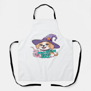 Paw-sitive Vibes Only – Cute Dog With Bubble Tea a Apron