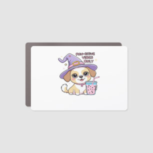 Paw-sitive Vibes Only Cute Dog With Bubble Tea Hal Car Magnet