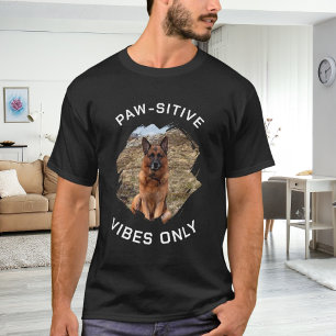 Paw-sitive vibes only dog photo black T-Shirt
