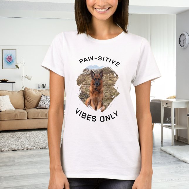 Paw-sitive vibes only dog photo T-Shirt (Creator Uploaded)