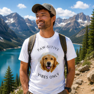 Paw-sitive Vibes Only Golden Retriever Photo T-Shirt