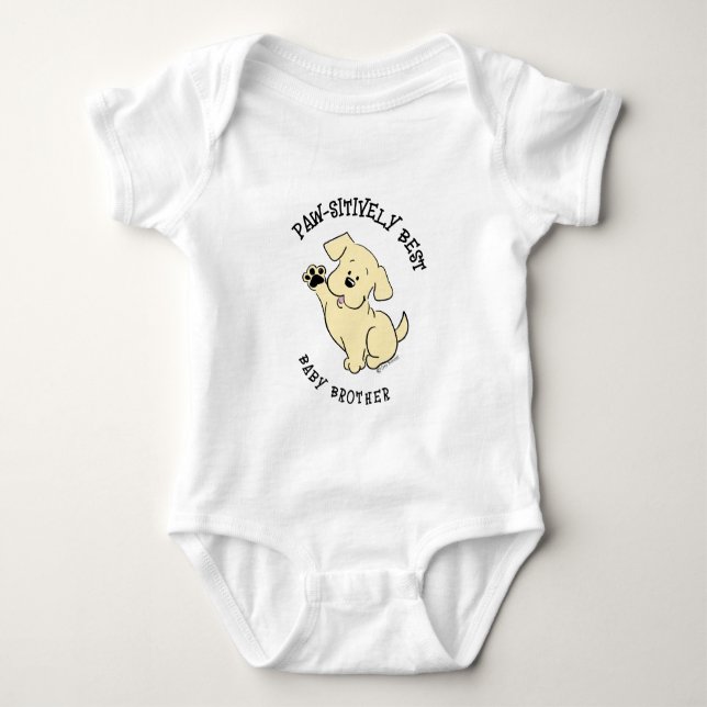 Paw-sitively Best Baby Brother Matching Sibling Bodysuit (Front)