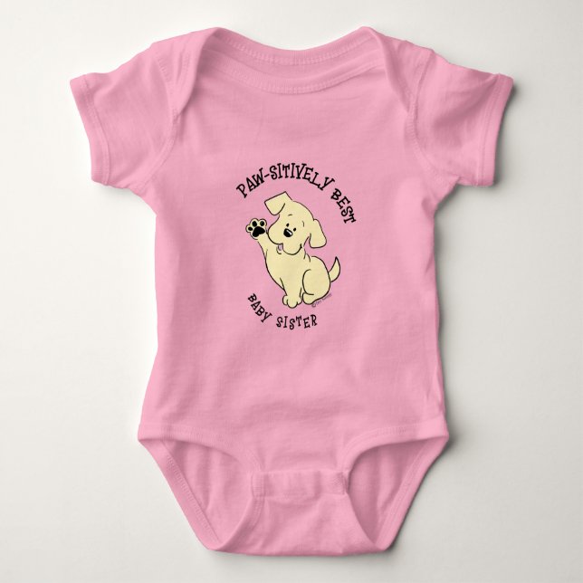 Paw-sitively Best Baby Sister Matching Sibling Bodysuit (Front)
