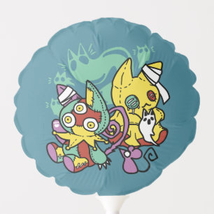 Paw-sitively Frightful Monstrous Cats Halloween Balloon