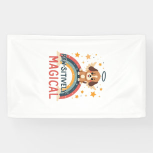 Paw-sitively Magical Puppy Vintage Rainbow Angel D Banner