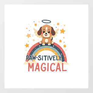 Paw-sitively Magical Puppy Vintage Rainbow Angel D Floor Decals