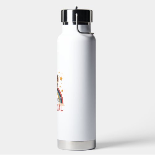 Paw-sitively Magical Puppy Vintage Rainbow Angel D Water Bottle