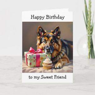 Paw-some Birthday for Friend   German Shepherd  Card