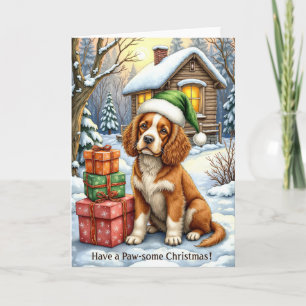 Paw-some Christmas – American Water Spaniel Card