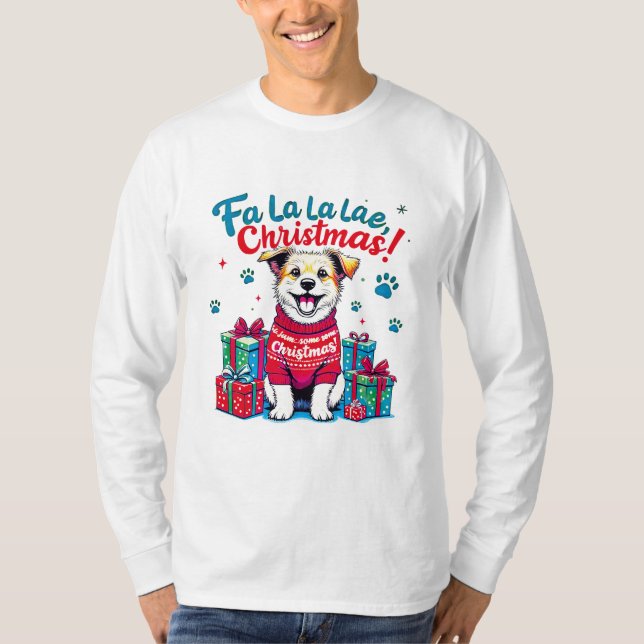 Paw-some Christmas Funny Dog T-shirt (Front)