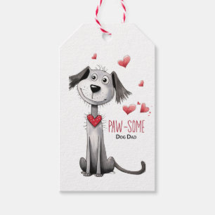 Paw-some Dog Dad Whimsical Fathers Day From Pet Gift Tags