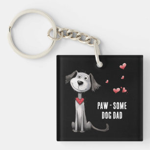 Paw-some Dog Dad Whimsical Fathers Day From Pet Keychain