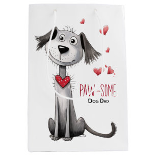 Paw-some Dog Dad Whimsical Fathers Day From Pet Medium Gift Bag