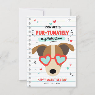 Paw-some Dog Pun Kids Classroom Valentines card