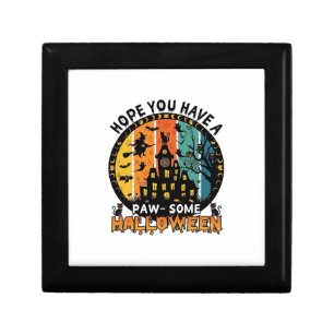 Paw Some Halloween Haunted House Witch Black Cats_ Gift Box