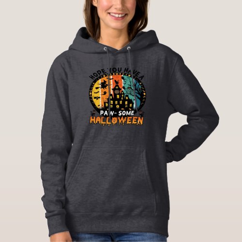 Paw Some Halloween Haunted House Witch Black Cats_ Hoodie