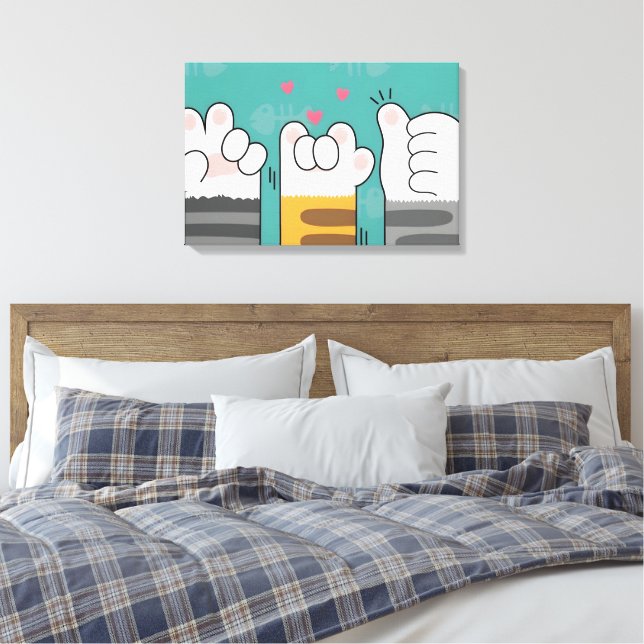 Paw-some Pals Canvas Print (Insitu(Bedroom))