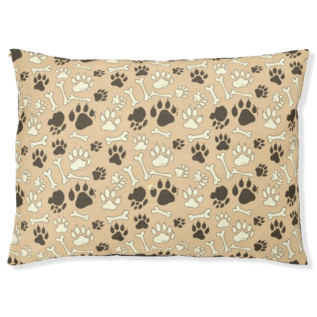 Paw-some Paws & Bones Custom Dog Bed (Front)