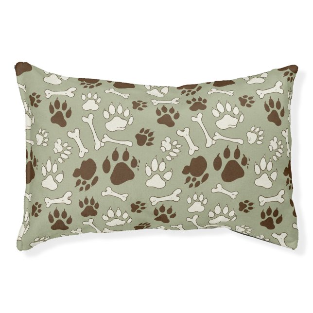 Paw-some Paws & Bones Custom Dog Bed (Front)