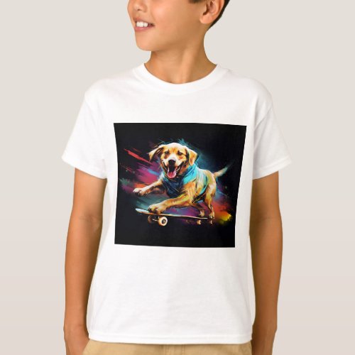 Paw_some Ride Roller_Skating Dog T_Shirt
