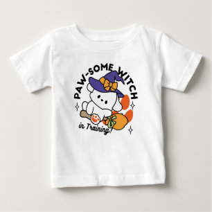 Paw-some Witch in Training – Cute Halloween Dog  Baby T-Shirt