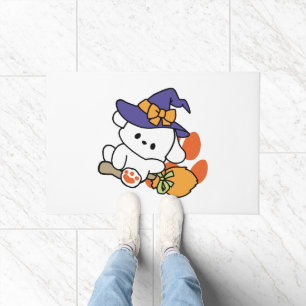 Paw-some Witch in Training – Cute Halloween Dog Doormat