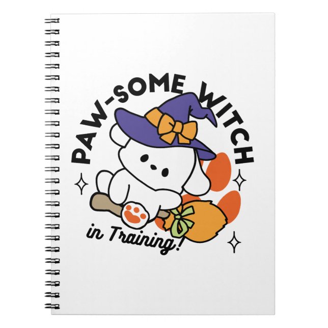 Paw-some Witch in Training – Cute Halloween Dog  Notebook (Front)