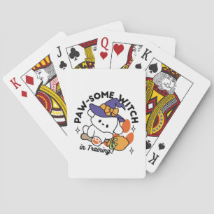 Paw-some Witch in Training – Cute Halloween Dog Poker Cards