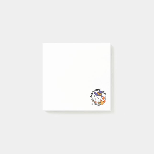 Paw-some Witch in Training – Cute Halloween Dog  Post-it Notes (Front)