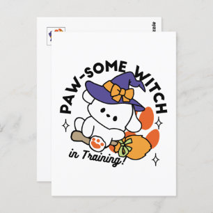 Paw-some Witch in Training – Cute Halloween Dog  Postcard