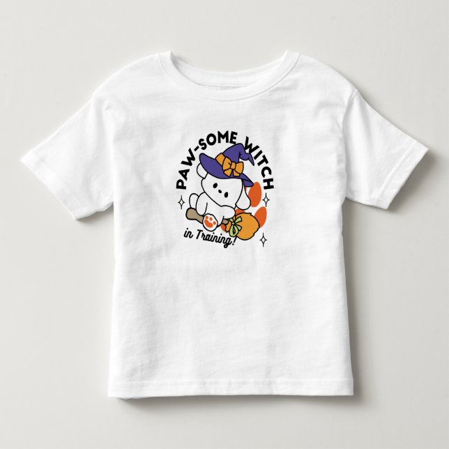 Paw-some Witch in Training – Cute Halloween Dog  Toddler T-shirt (Front)