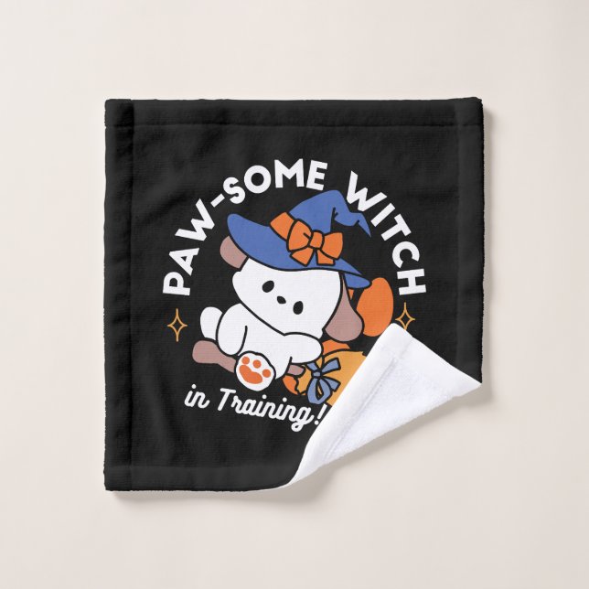 Paw-some Witch in Training – Cute Halloween Dog  Wash Cloth (Wash Cloth)