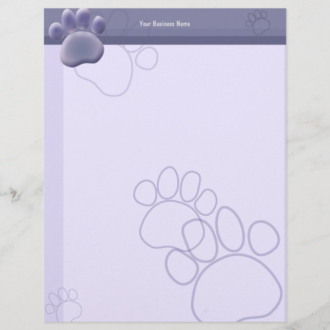 Paw Tracks Veterinarian Business Letterhead 2 (Front)