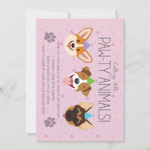 Paw-ty Animals Birthday Invitation