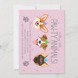 Paw-ty Animals Birthday Invitation