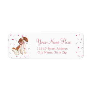 Paw-ty Pink Dog Girl Birthday Party Label