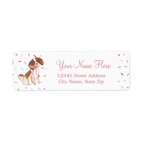 Paw_ty Pink Dog Girl Birthday Party Label