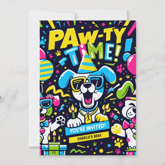 Paw-Ty Time Invitation (Front)