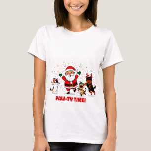 Paw-ty Time: Santa’s Festive Furry Fiesta T-Shirt