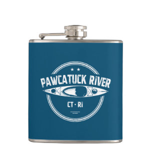 Pawcatuck River Connecticut Rhode Island Kayaking Flask