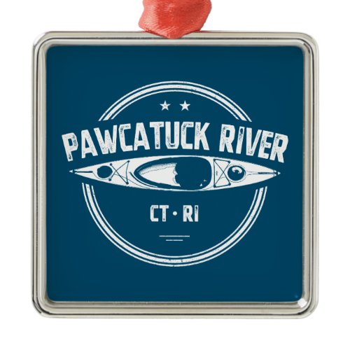 Pawcatuck River Connecticut Rhode Island Kayaking Metal Ornament