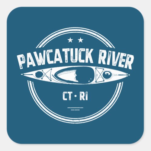 Pawcatuck River Connecticut Rhode Island Kayaking Square Sticker