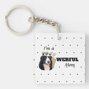 Pawerful Mom Custom Dog Photo Cute Pet Parent Keychain